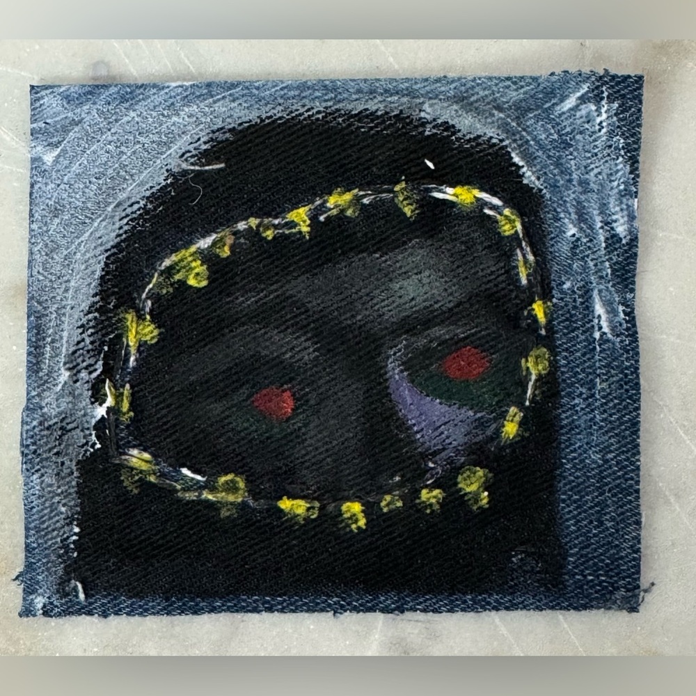 Hand painted denim patches, measurements are in the pictures ❤️ unique piece